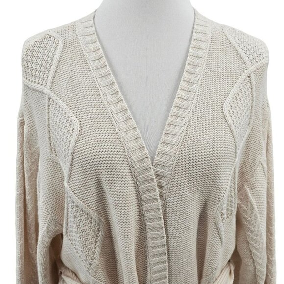 MATILDA Jane Ivory Wouldn’t You Know Belted Cable Knit Cardigan New NWT M - Picture 4 of 8